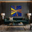 Hard Edge 3 Blue Canvas Wall Art-1657737864