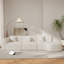 Spacieux canapé modulaire moderne, mousse beige, chic salon idéal
