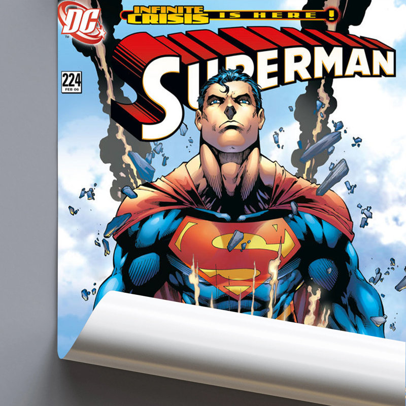  Officiellement sous licence Superman - affiche d'art de Crise infinie - 24 x 36 pouces - reproduction décorative - papier affiche - prêt à encadrer