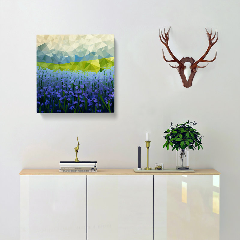 Bluebell Field Geometric - No Frame Print, 50cm H x 50cm W x 3cm D