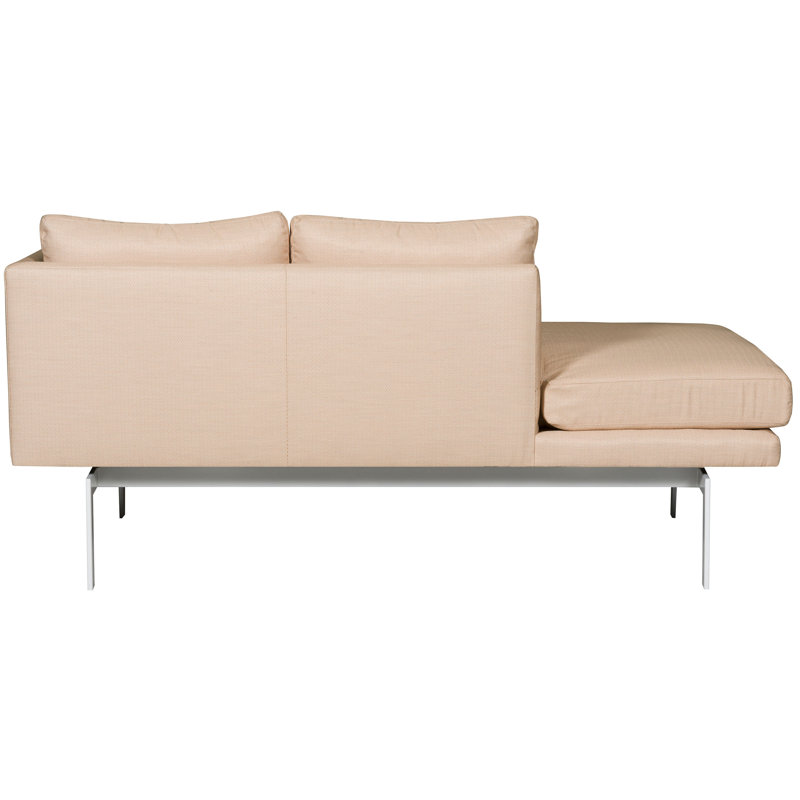 Michael Weiss Dellafield 72.5" Wide Outdoor Rectangle Loveseat with Cushions, Black, Chatters Chai, Right Hand Facing