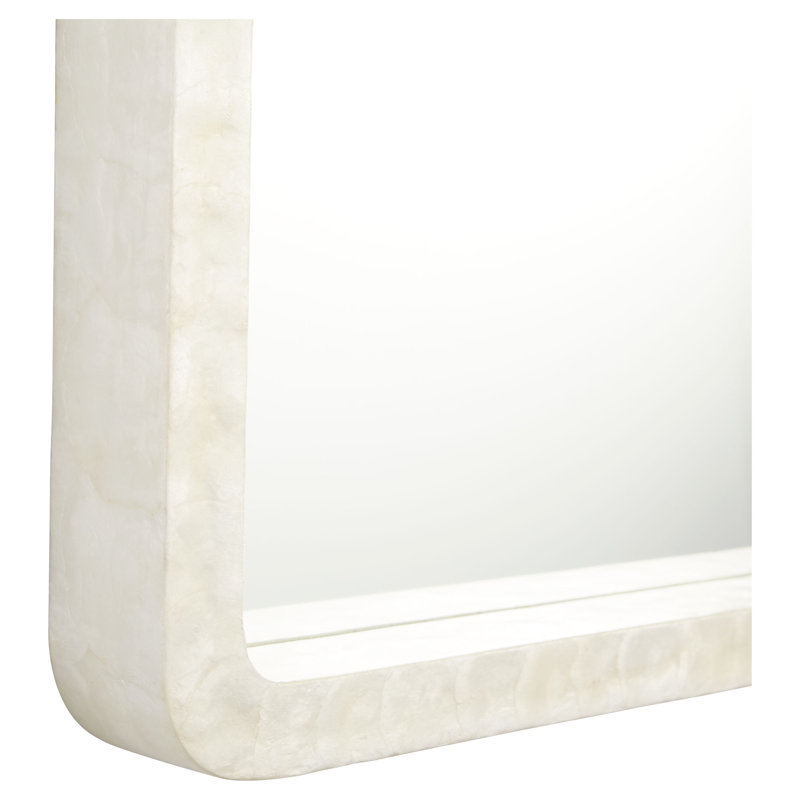 Triton Rectangle Bone Mirror, 54" x 38", White