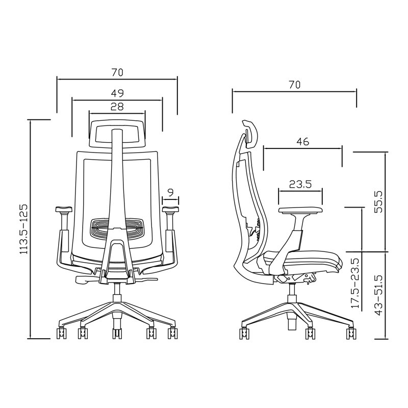 Chaise de travail ergonomique en filet Spuyten