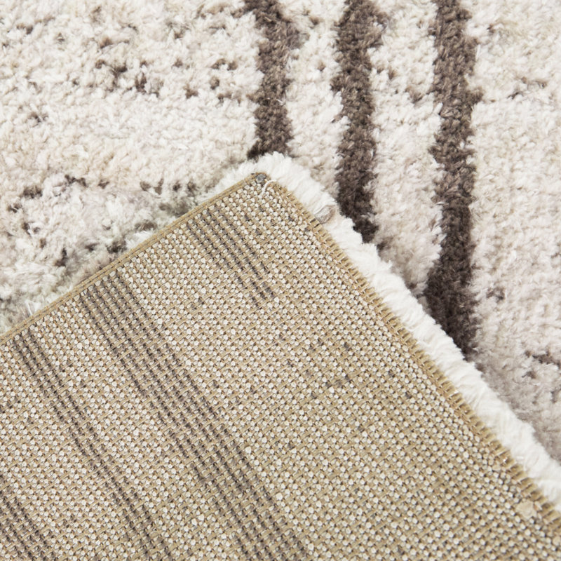 Willis Cream Striped Farmhouse Area Rug, Rectangle 7'10" x 10'