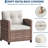 3-Piece Outdoor Patio Furniture Set, PE Rattan Wicker Frame with Tempered Glass Side Table, Conversation Chairs with Removable Cushions, Balcony Porch Garden Seating-378045827-378045828