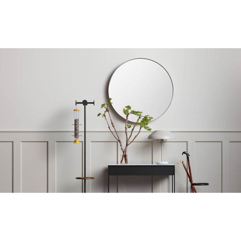 Hoopla Round Metal Wall Mirror, Oblivion, 36" x 36"