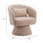 Fauteuil pivotant moderne rembourré, siège d'appoint, style salon, bureau, brun givré