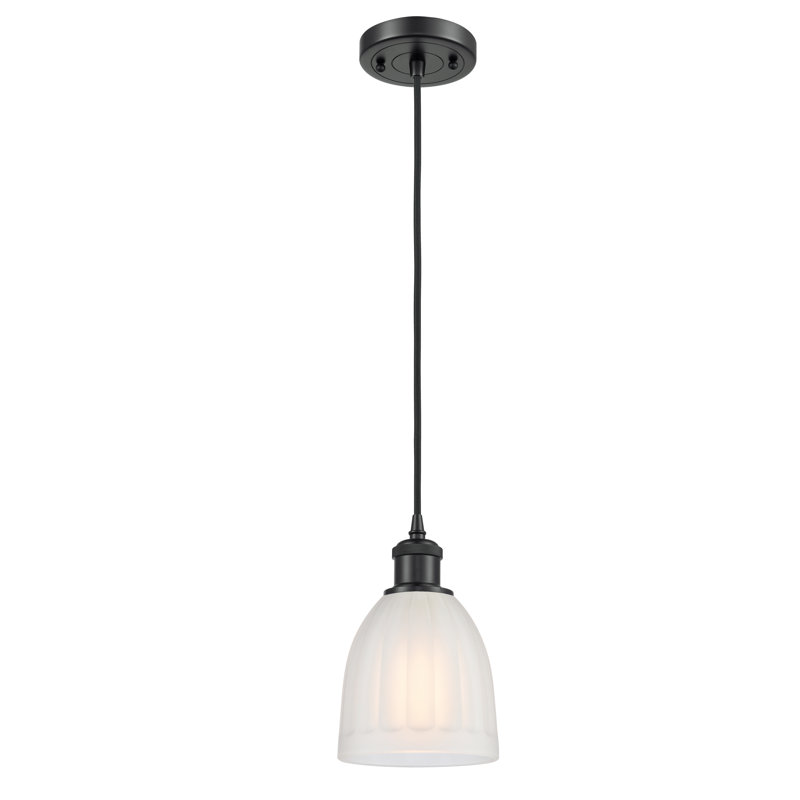 Whitten 1 - Light Single Pendant, Matte Black, White, No Bulb Included