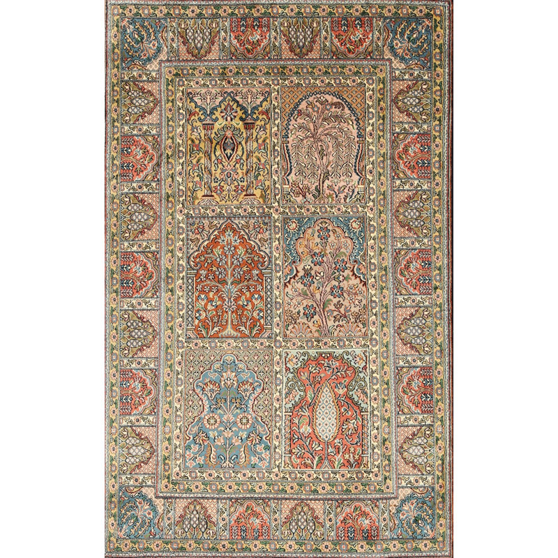 Tapis beige / bleu / rouge, Rectangle 2 pi x 3 pi