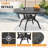 Patio Dining Set with Round Table , Blue Cushions Included-94516924