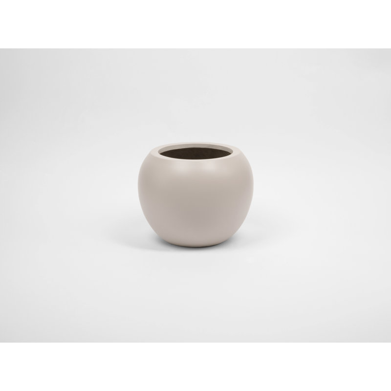 Pot de fleurs en fiberstone, Gris lisse, H 17 po x l 16 po x P 16 po