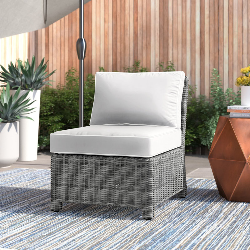 Chaise de patio avec coussins Mosier, Gris, Gris