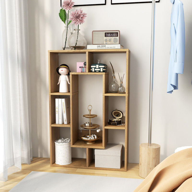  35.5'' H X 24'' W Amyleth Geometric Bookcase, Natural