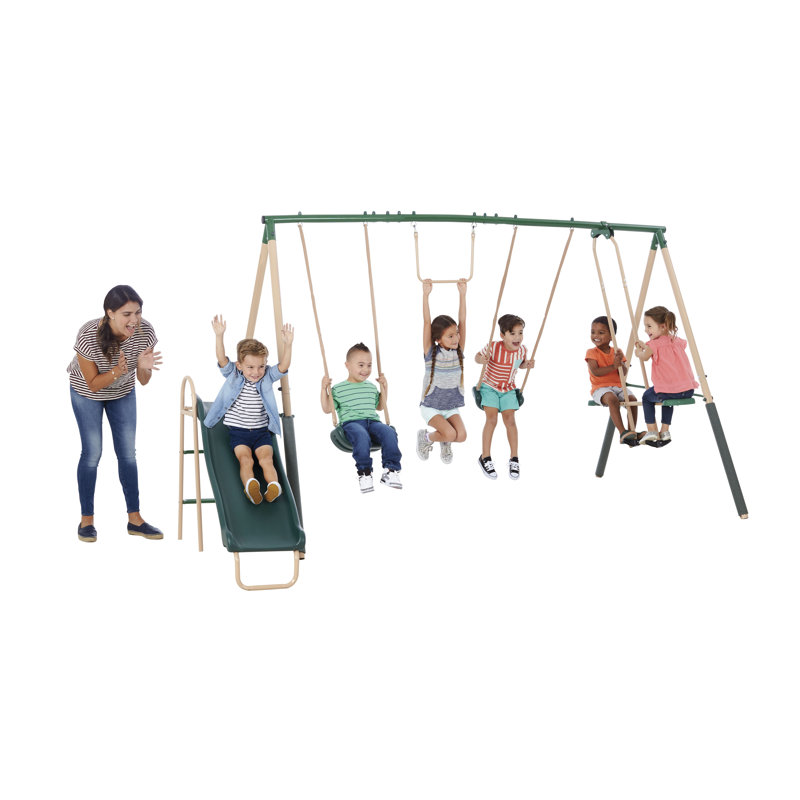 Ensemble de balançoire récréative Natural Playland XDP avec glissade, planeur et trapèze