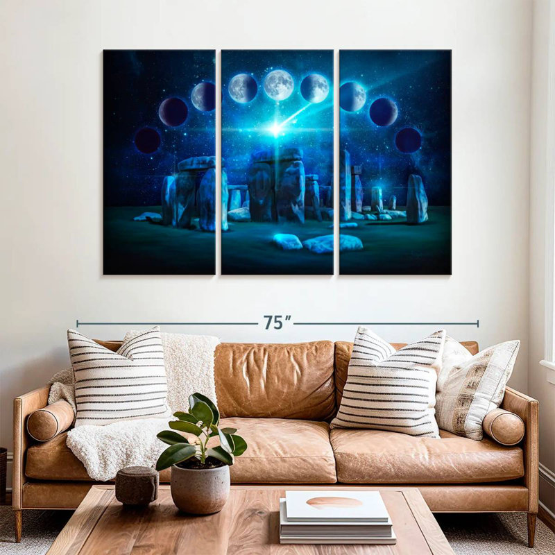 Rorry Stonehenge Moon Phases, 42" H x 65" W