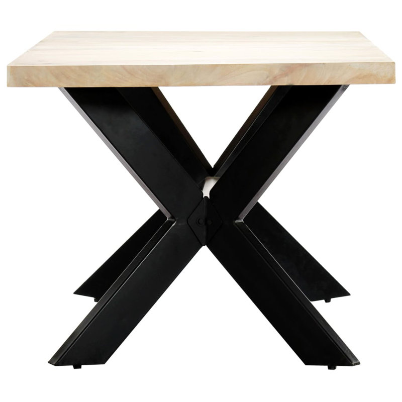 Dining Table Kitchen Table Dining Room Dinner Table Solid Wood, 29.5" H x 74.8" L x 35.43" W, White