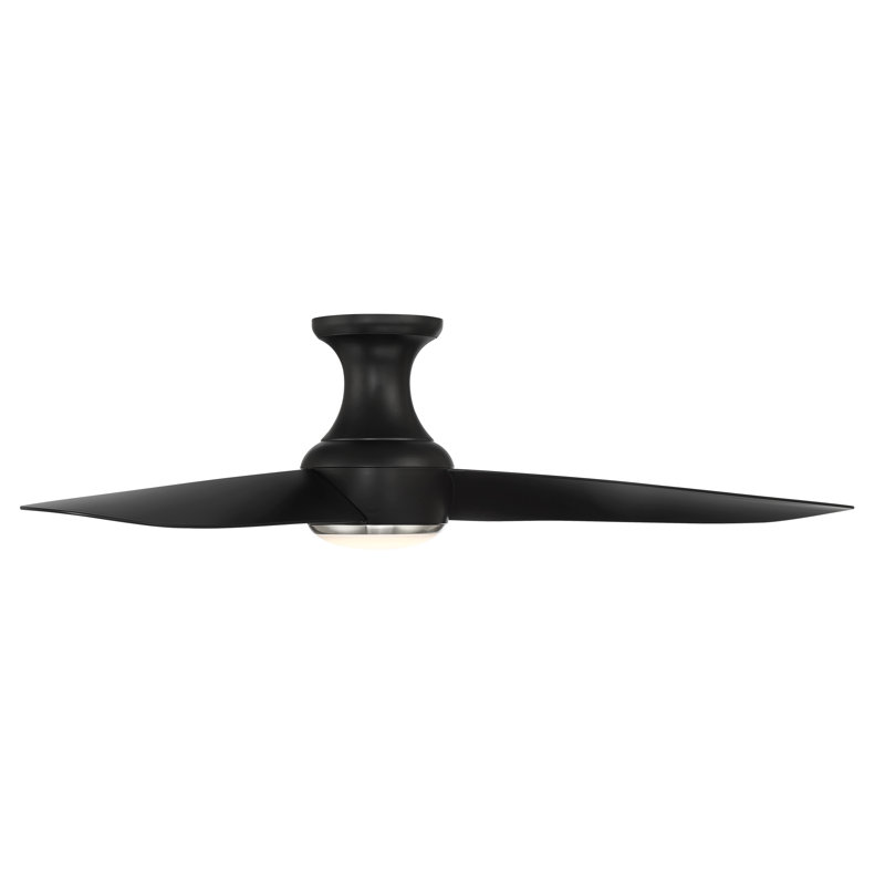 Corona 3 - Blade Outdoor/Indoor Smart Flush Mount Ceiling Fan with Remote Control and Dimmable LED Light Kit Included, 52"