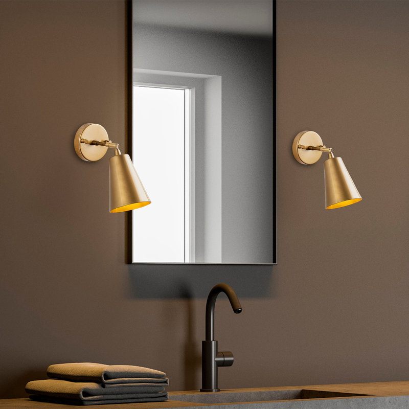 Gold Wall Lamp with Metal Body, 3.9 x 10.2 x 8.3 inches | E27 Socket, Max 40W | Elegant Scandinavian Design, IP20 Rated | Perfect for Glamorous Hotel & Home Decor | Stylish Lighting Fixture for Modern Spaces