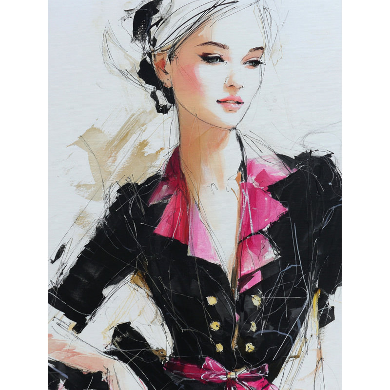 Art mural rose sur toile tendue