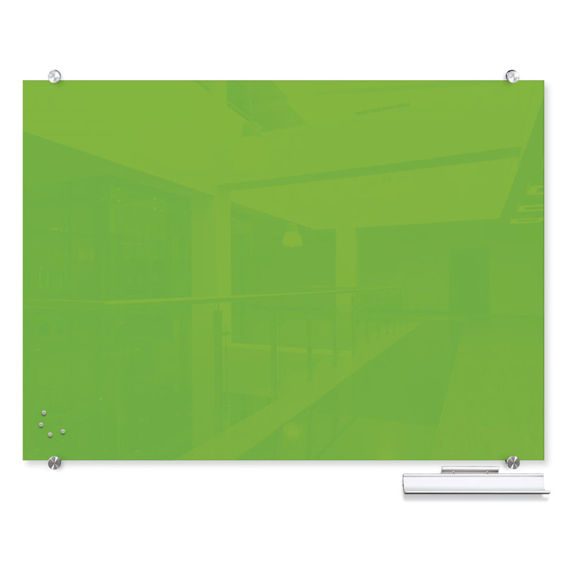Tableau effaçable mural en verre Visionary, H 35,43 po x L 47,24 po, Vert
