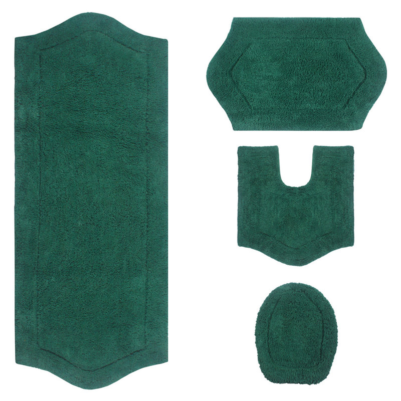 Ensemble de tapis de bain 4 pièces avec couvercle Waterford, séchage rapide, tapis lavables à la machine, absorbant
