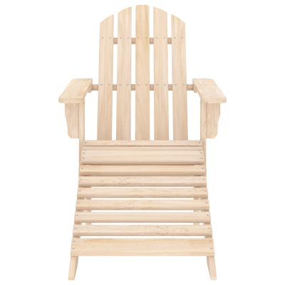 Wakarusa Adirondack Chair Patio Adirondack Chair with Ottoman Solid Wood Fir by Highland Dunes