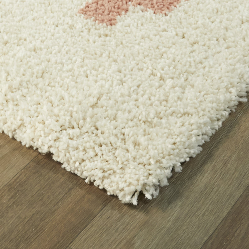Inbound Pink Ivory Shag Area Rug