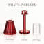 Lampe à bougie en verre cristal Lya de 30 cm avec abat-jour en verre, porte-bougie décoratif pour chandelle chauffe-plat et votive, rouge-1892653116