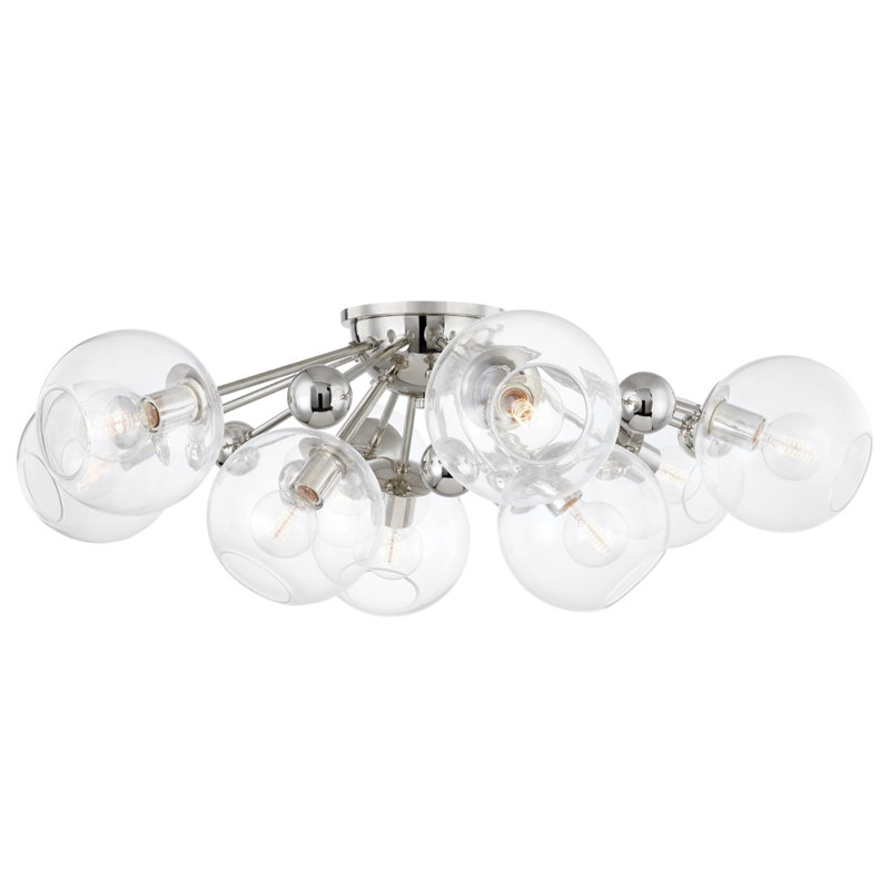 Abbott 9 - Light Semi Flush Mount, Polished Nickel
