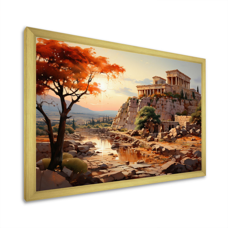 «Grèce Emperor Dreams I», reproduction sur toile, Cadre doré à une seule photo, H 30 po x l 40 po x P 1,5 po