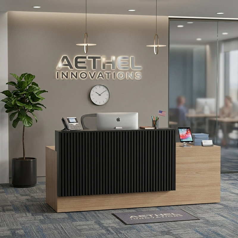 84" Extra Large Dual-Station Executive Reception Desk – Spacious Two-Person Workspace, 39.26" H x 83.9" W x 29.13" D