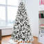 Arbre de Noël floqué avec lumières à DEL colorées avec boule G45, arbre à charnières en PE + PVC + aiguille réaliste avec fil mémoire, 10 modes d'éclairage, interrupteur au pied et support en métal stable-2062508883