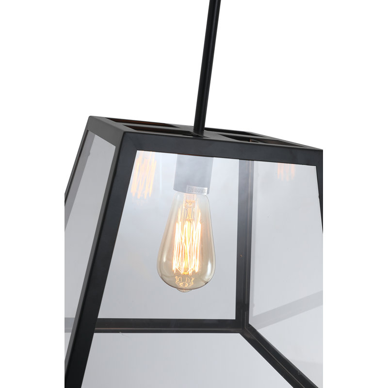 Luminaire suspendu géométrique de style lanterne 1 lumière