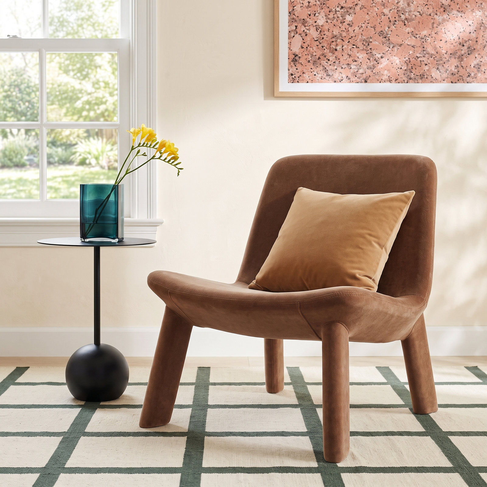 Neat Lounge Chair, Copper Velvet