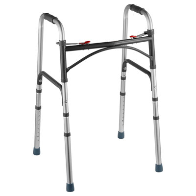 Folding Walker Aluminum Mobility Walker Aid with Adjustable Height 350LBS