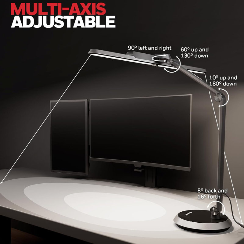 Black Adjustable LED Desk Lamp with Touch Control