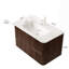 Meuble-lavabo 36 po avec lavabo en contreplaqué rayé flottant avec 2 tiroirs, lavabo rectangulaire intégré en pierre frittée blanche, grain de bois rétro pré-assemblé