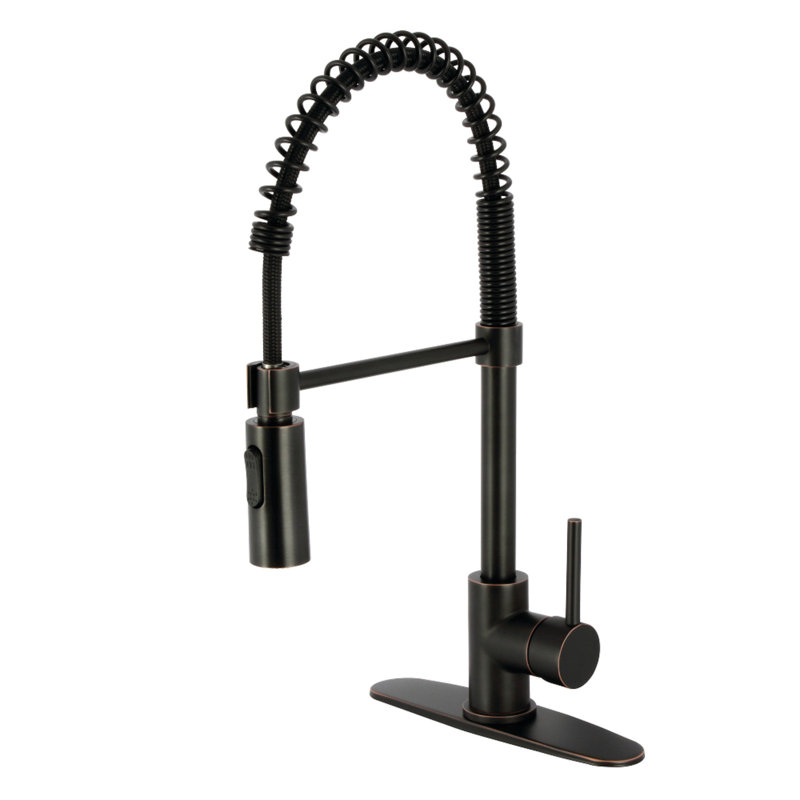 Kingston Brass Concord Single-Handle 1-Hole Deck Mount Pre-Rinse Kitchen Faucet