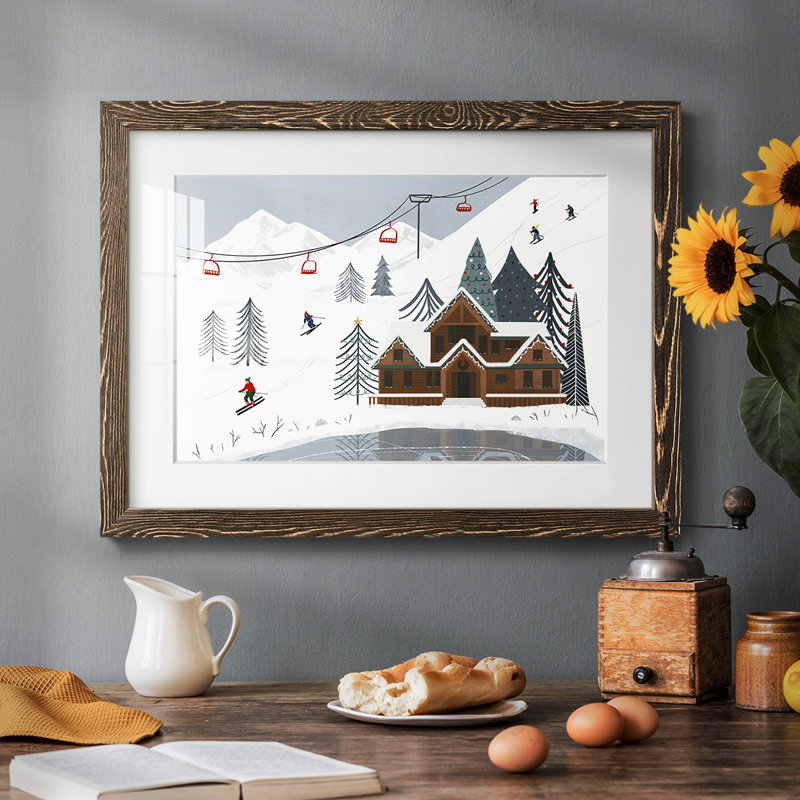 Collection de piste de ski A, H 28 po x l 42 po x P 1,5 po, Noyer