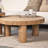 Retro Burlywood Solid Wood Round Coffee Table