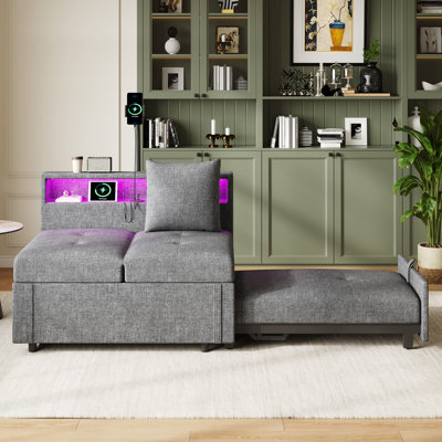 2 Seater Linen Sofa Bed