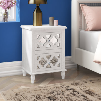 2 Drawer Bedside Table for Bedroom Furniture Nightstand Storage Cabinet Side Table