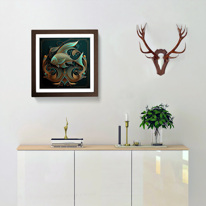 Single Picture Frame Print on Wood, Walnut