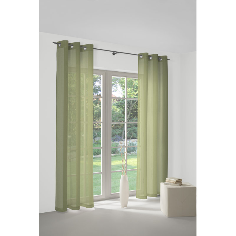 Sunday Semi Sheer Curtain, 142cm Width x 295cm Drop, Olive