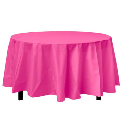 Nicole Fantini Plastic Disposable Round Tablecloth 84"