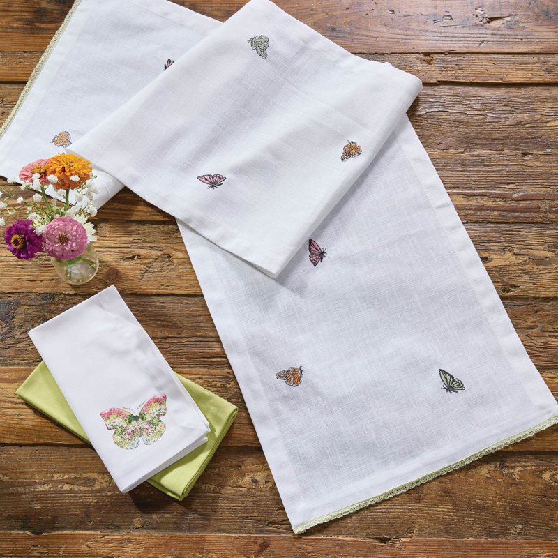  Garden Butterflies Table Runner 54" X 14"