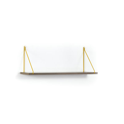Tablette murale simple en noyer - largeur 28 po, hauteur 10 po, profondeur 7 po, avec support en métal pour le chalet flottant
