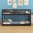 Twin Over Twin Solid Rubber Wood Floor Bunk Bed – Ladder & Strengthened Slat Upper/Bottom Platforms-716548765