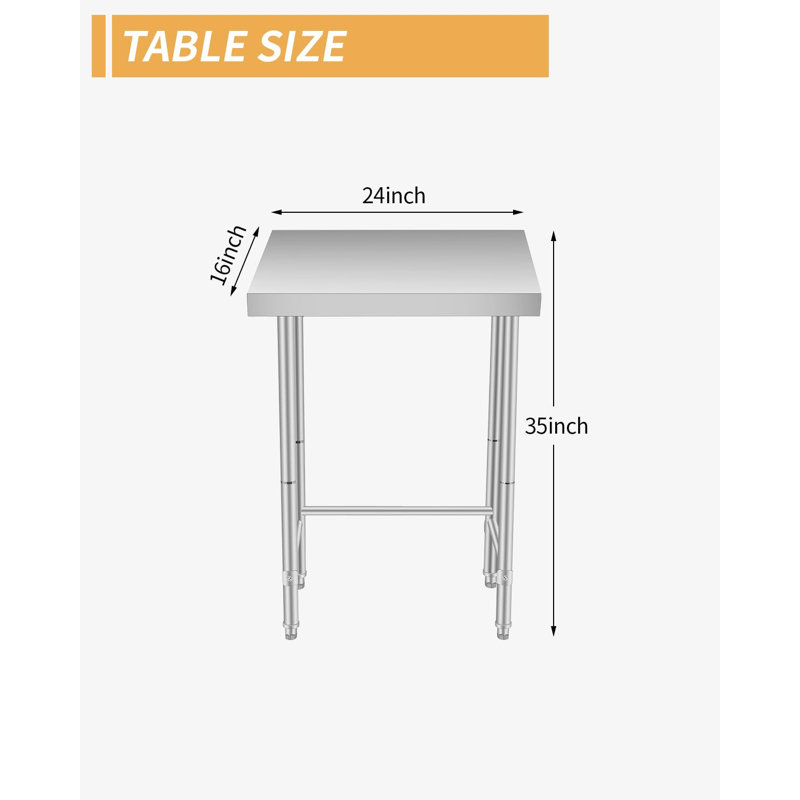 61cm W Stainless Steel Top Workbench