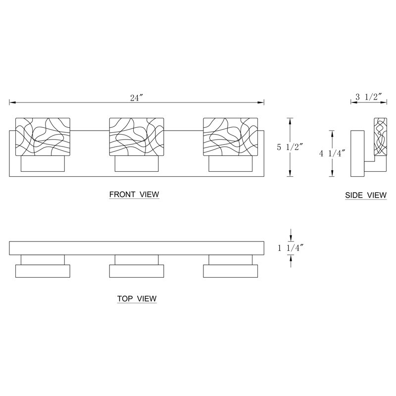 3 - Light Dimmable LED Vanity Light